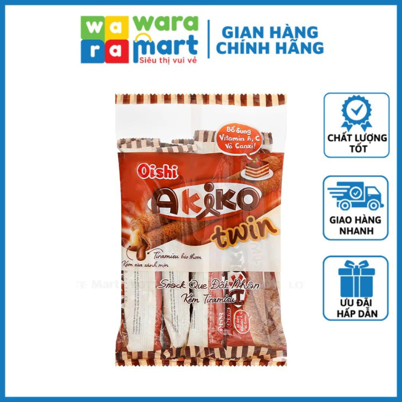 Bánh AKIKO (10-20 CÁI/BỊCH) nhiều vị nhân kem, phô mai, sữa, dừa, dâu, cafe, tiramisu