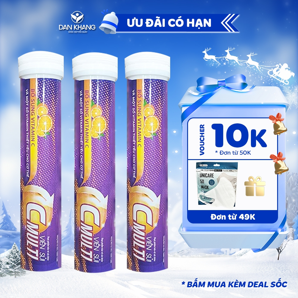 Viên Sủi C Bổ Sung Vitamin V Multi C Dan Khang - Tuýp 20 viên