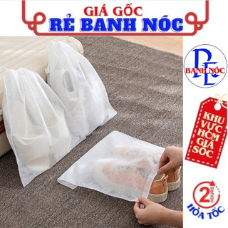 Túi Đựng Giày Dây Rút Chống Bẩn Du Lịch Trắng - Túi Bảo Quản Giày Dép, Quần Áo, Vật Dụng Cá Nhân Có Dây Rút Khỏi Bụi Bẩn