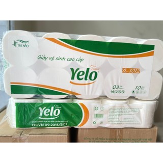 Giấy vệ sinh yelo tre việt 10 cuộn 3 lớp 1.2kg- hàng chính hãng