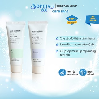 Kem lót kiềm dầu và hiệu chỉnh tông da The Face Shop Air Cotton Makeup Base SPF30 PA++ TFS 40ml