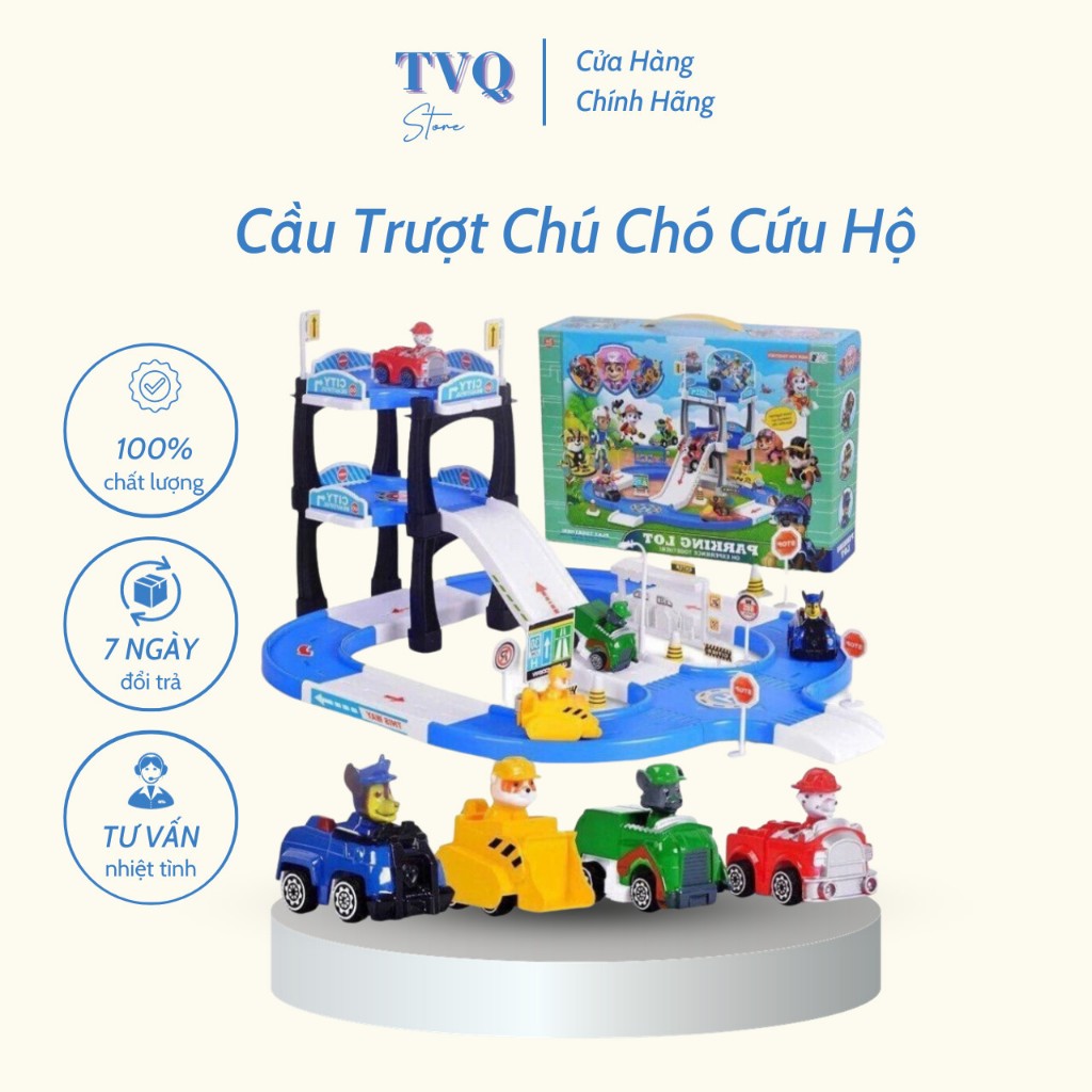 Bộ Đồ Chơi Lắp Ráp Mô Hình Cầu Trượt Biệt Đội 4 Chú Chó Cứu Hộ Cho Bé TVQ Store