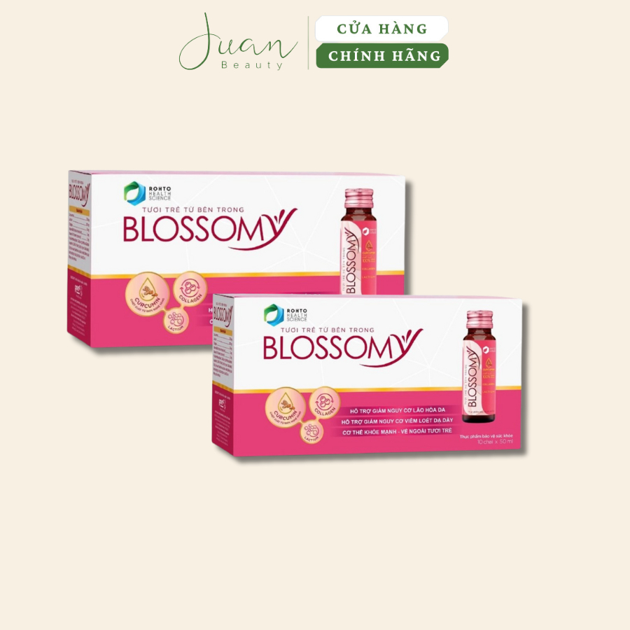 Thực phẩm bảo vệ sức khỏe giúp da sáng đẹp và dạ dày khỏe Rohto Blossomy hộp 10 chai x 50ml Ju An