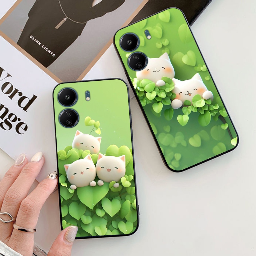 ốp lưng xiaomi redmi 13c redmi 13c in hình thỏ mèo cute dễ thương đáng yêu