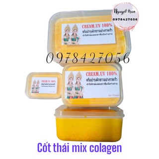 Kem cốt thái xịn nguyên chất siêu trắng da mix collagen hủ 100gram có rỉ dầu vàng