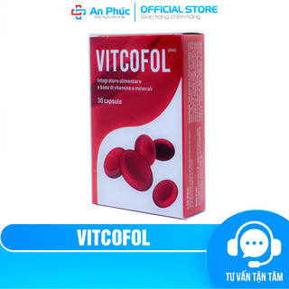 Viên Sắt VITCOFOL PLUS Hộp 30 Viên - Viên bổ máu tăng sức đề kháng cho người thiếu máu do thiếu sắt và phụ nữ mang thai