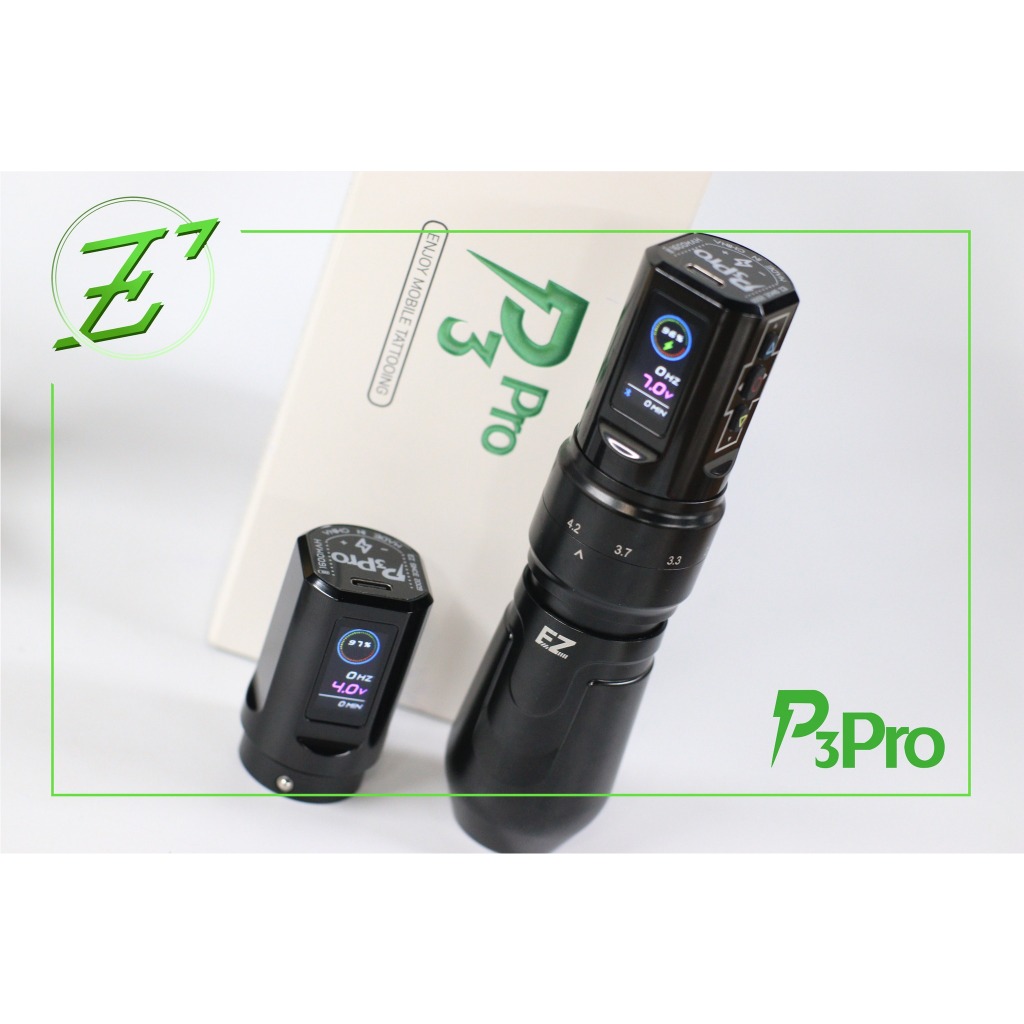 Máy xăm pen Ez P3 Pro, pen tích điện cung cấp chính hãng bởi Hoàng Lập Tattoo