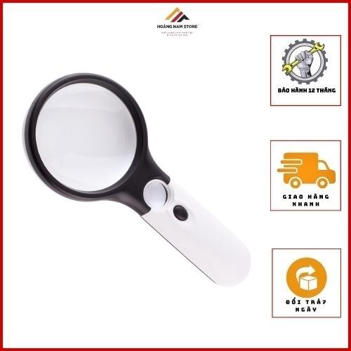 Kính lúp 3X-45X cầm tay có đèn led trợ sáng, 2 thấu kính riêng biêt 3x,45x