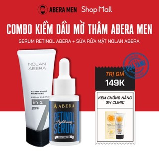  - Combo Kiềm Dầu, Mờ Thâm - Serum Retinol Abera Men & Sửa Rửa Mặt Nolan Abera