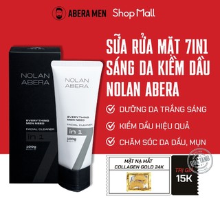 Sữa Rửa Mặt Ngừa Mụn, Sạch Dầu Nhờn Nolan Abera 7in1 Dành Cho Nam Giới - Niacinamide Giúp Sáng Da 100G