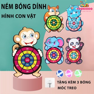 Bảng Phi Tiêu Bóng Dính,Bảng Phi Tiêu Hình Thú - Đồ Chơi Ném Bóng Gai Tặng Kèm 3 Bóng An Toàn Cho Bé Vui Chơi - YOOKIDDO