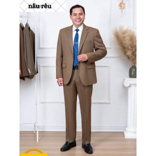 Bộ Vest trung Niên CTY VEST QUÝ ÔNG CAO CẤP phong cách lịch lãm ( tặng cà vạt)