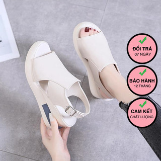 Giày sandal đế xuồng nữ, cao gót 7 phân năng động, cá tính zn0029