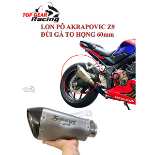 Pô Akrapovic Z9 Đùi Gà Lớn Họng 60mm - 51mm <TOPGEAR>