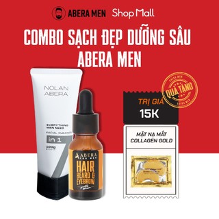Combo Sạch Đẹp, Dưỡng Sâu Abera Men - Sửa Rửa Mặt 7in1 Nolan Abera 100G & Serum Abera Men 15ML