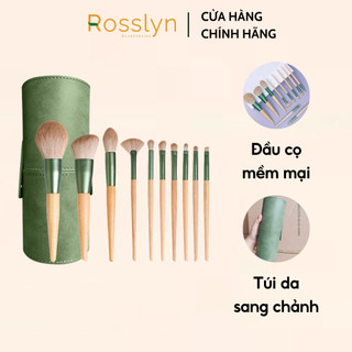 Set 10 Cọ Trang Điểm Lông Mềm An Toàn Cho Da Kèm Hộp Đựng Rosslyn Cosmetic QT113