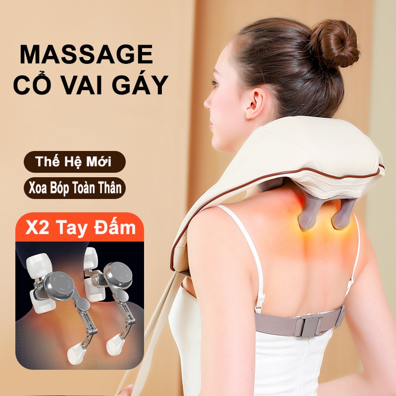 Máy massage cổ vái gáy x2 con lăn quà tặng ý nghĩa cho gia đình người thân massa cột sống tác động sâu giảm đau mỏi vai