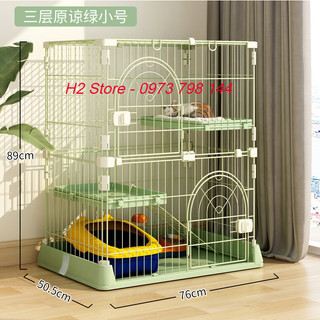 Chuồng quây lưới sắt cho thú cưng, chuồng mèo, chuồng thỏ, chuồng chó gấp gọn 2 tầng kích thước 7689cm - H2 Store.