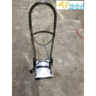 Xe đẩy bình oxy 2 khối 6 khối inox