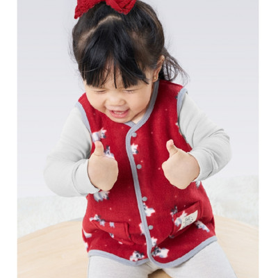 LULLABY - NH274V - Áo gile cài giữa nỉ lông