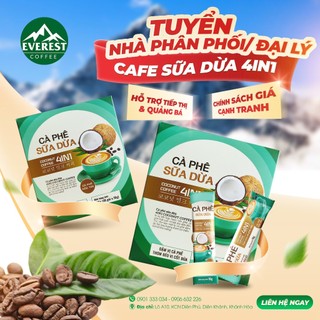 Cà phê sữa dừa 4in1 everest coffee, cafe đậm vị, thơm béo cốt dừa, tiện dụng su100