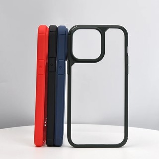 Ốp chống sốc lưng trong cao cấp Full mã Iphone 8 đến 15 ProMax Viền TPU Đen + Mặt lưng trong suốt khoe trọn vẻ đẹp máy