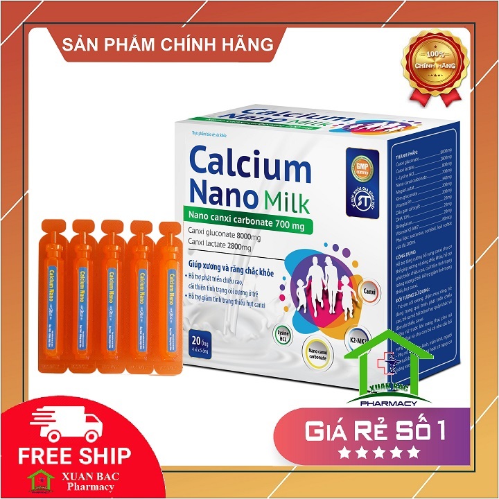 ✅[CHÍNH HÃNG] canxi nước cho bé Calcium Nano Milk canxi hữu cơ cho bé tăng chiều cao bổ sung canxi nano mk7