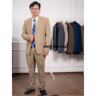 CTY Vest trung niên cao cấp.bộ vest nam trung niên 2 khuy chuẩn phom đứng tuổi,
