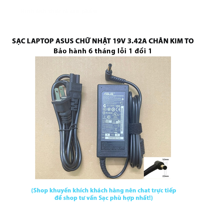 Sạc laptop Asus 19V-3.42A  – ZIN