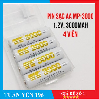 Bộ 4 viên pin sạc 3000mAh hàng chính hãng MP dung lượng cao, có check mã vạch nhà máy sản xuất