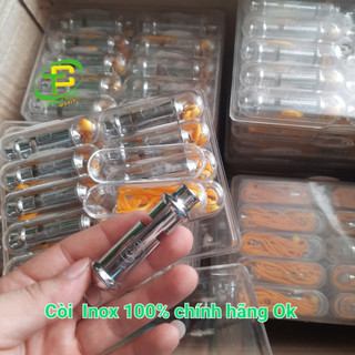 Combo 5 Còi morse đầu tròn Inox 100% (dây + hộp)