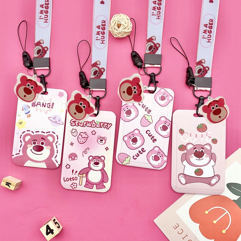 Bao ví đựng thẻ - Dây đeo thẻ ID học sinh sinh viên hoạt hình kèm stiker dễ thương cute- Dây đựng thẻ