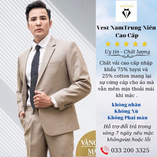 Bộ Comple Veston Nam Trung Niên Cao Cấp