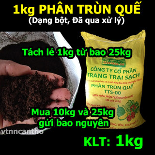 Túi 1kg phân trùn quế 100% nguyên chất