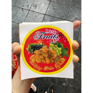 100 cái tem nho khô tròn decan dùng để dán hộp hoặc túi nho khô