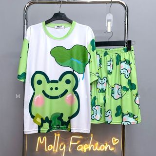 Set đồ bộ hoạt hình ❤️ Bộ mặc nhà Cartoon CHÚ ẾCH XANH form rộng Freesize Molly Fashion