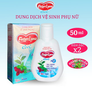Dung dịch vệ sinh phụ nữ Enterlyna Cool 50ml chiết xuất trầu không, tía tô, trà xanh, bạc hà