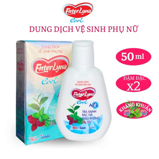 Dung dịch vệ sinh phụ nữ Enterlyna Cool 50ml chiết xuất trầu không, tía tô, trà xanh, bạc hà
