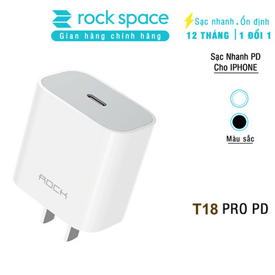 Củ sạc nhanh iPhone PD 20W Rockspace T18 Bảo hành 12 tháng lỗi 1 đổi 1