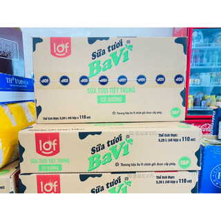 Thùng 48 hộp ba vì sữa tươi có đường 110ml
