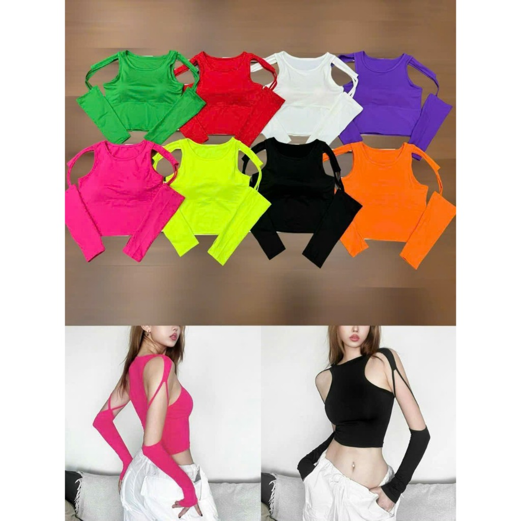 Áo bra dáng croptop găng liền ( kèm đệm) tập gym,yoga,nhảy Aerobic,Zumba,dân vũ,đồng phục đội nhóm,biểu diễn nữ