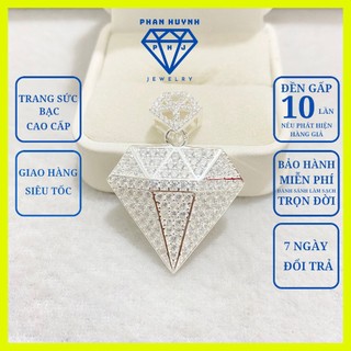  Mặt dây chuyền bạc hình kim cương cao cấp chất lượng bạc 925 PHAN HUYNH JEWELRY 