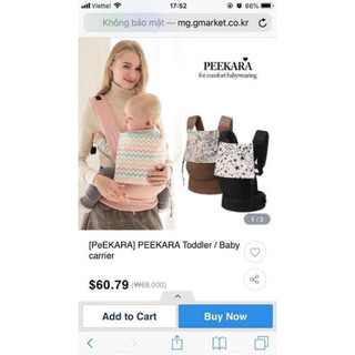 Địu peekara 2hand của Hàn
