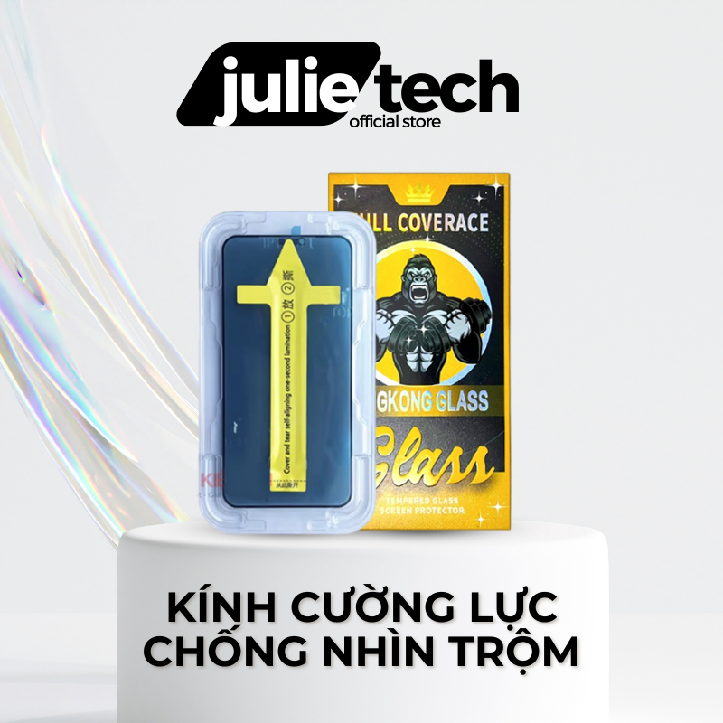 Kính Cường Lực Kingkong Chống Nhìn Trộm Có Khung Tự Dán Full Màn Ip13 promax 12 promax 14 promax