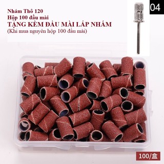 Đầu mài giấy nhám thay thế - độ nhám 80/120/180 - tặng kèm đầu mài lắp nhám