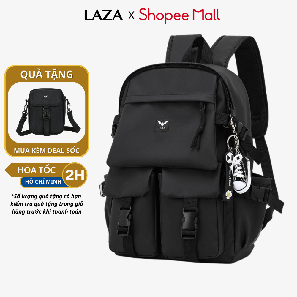 Balo nam nữ thời trang Hàn quốc chống thấm nước cao cấp LAZA Rosy Backpack 496 Chính hãng phân phối thiết kế unisex