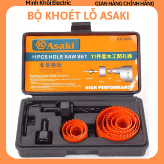 Bộ công cụ khoét lỗ gỗ và thạch cao Asaki AK-3683,bộ mũi khoan khoét lỗ tròn thạch cao ak-3681,gỗ Asaki AK-3682,bộ khoét