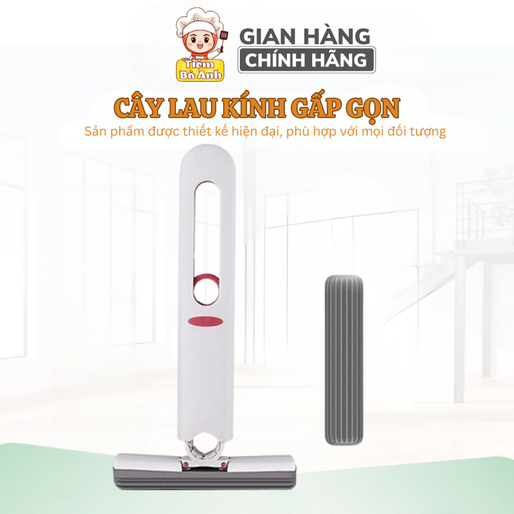 Cây lau kính tự vắt mini gấp gọn, dụng cụ lau vệ sinh bàn bếp, bàn làm việc kính ô tô mút bọt biển siêu thấm hút nước