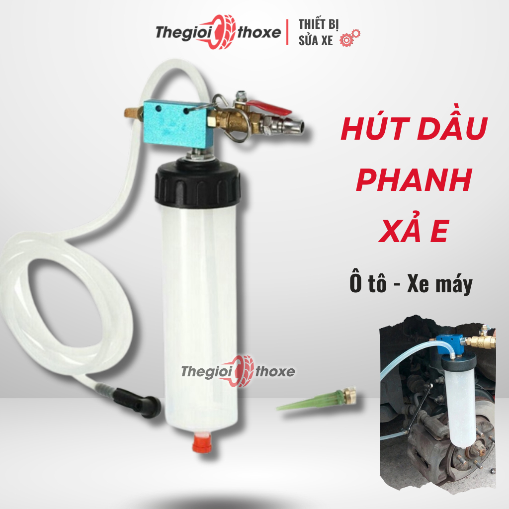 Bình hút dầu thắng xe máy, ô tô (dụng cụ xả e phanh đĩa, thu hồi dầu phanh) - Thế Giới Thợ Xe