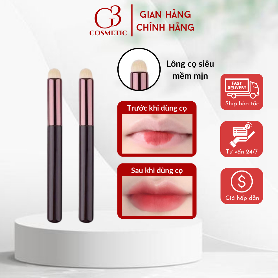 Cọ môi OVW tán che khuyết điểm đa năng nội địa trung, cọ tán son môi màu nâu hồng lông mềm mịn G3COS